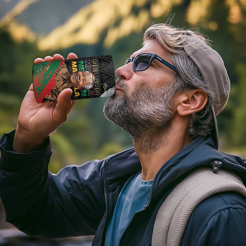 Nelson Mandela International Day 4 in 1 Can Cooler Tumbler African Pattern Grunge Style - Wonder Print Shop