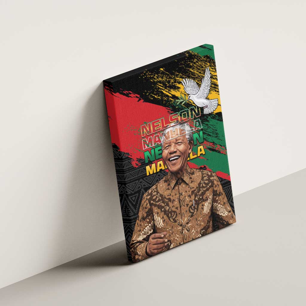 Nelson Mandela International Day Canvas Wall Art African Pattern Grunge Style - Wonder Print Shop