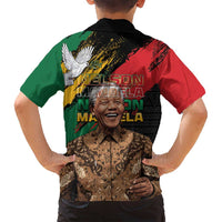 Nelson Mandela International Day Family Matching Long Sleeve Bodycon Dress and Hawaiian Shirt African Pattern Grunge Style - Wonder Print Shop