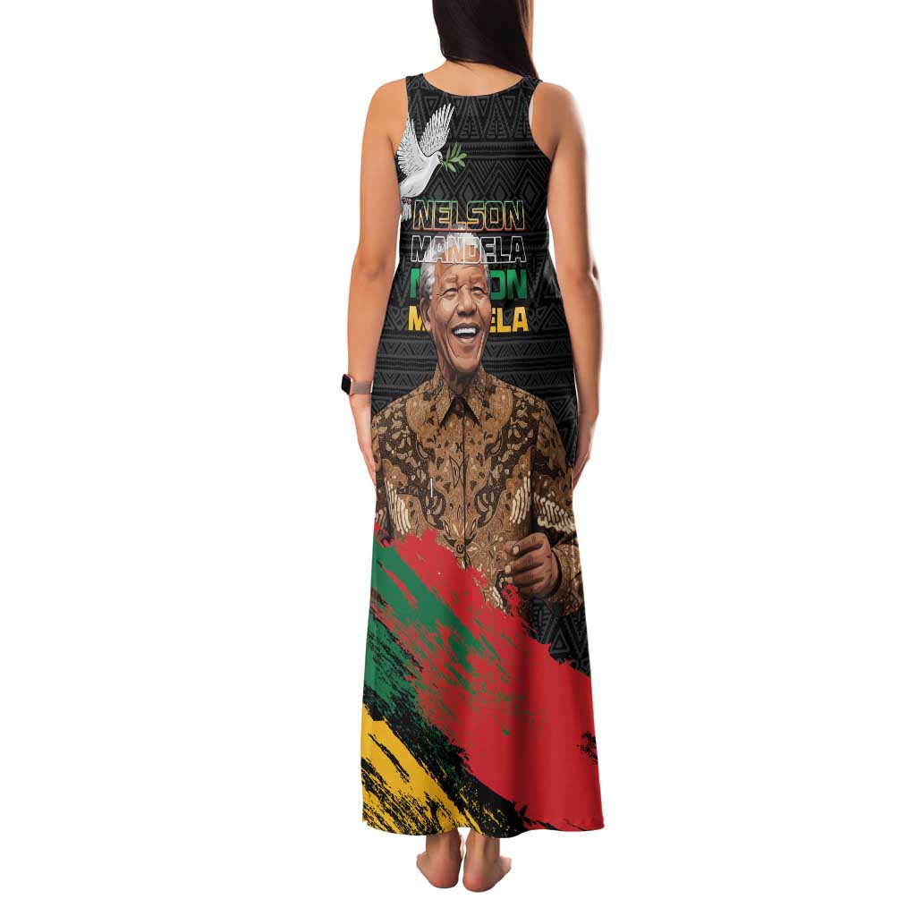 Nelson Mandela International Day Family Matching Tank Maxi Dress and Hawaiian Shirt African Pattern Grunge Style - Wonder Print Shop