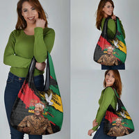 Nelson Mandela International Day Grocery Bag African Pattern Grunge Style - Wonder Print Shop