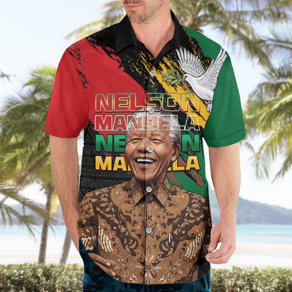 Nelson Mandela International Day Hawaiian Shirt African Pattern Grunge Style - Wonder Print Shop