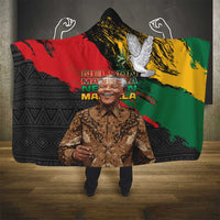 Nelson Mandela International Day Hooded Blanket African Pattern Grunge Style - Wonder Print Shop