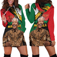 Nelson Mandela International Day Hoodie Dress African Pattern Grunge Style - Wonder Print Shop