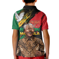 Nelson Mandela International Day Kid Polo Shirt African Pattern Grunge Style - Wonder Print Shop