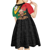 Nelson Mandela International Day Kid Short Sleeve Dress African Pattern Grunge Style - Wonder Print Shop