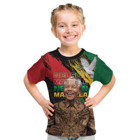 Nelson Mandela International Day Kid T Shirt African Pattern Grunge Style - Wonder Print Shop