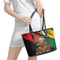Nelson Mandela International Day Leather Tote Bag African Pattern Grunge Style - Wonder Print Shop