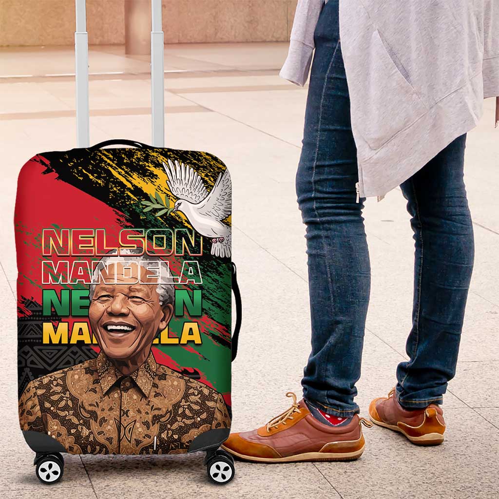 Nelson Mandela International Day Luggage Cover African Pattern Grunge Style - Wonder Print Shop