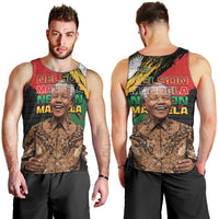 Nelson Mandela International Day Men Tank Top African Pattern Grunge Style - Wonder Print Shop