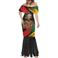 Nelson Mandela International Day Mermaid Dress African Pattern Grunge Style - Wonder Print Shop
