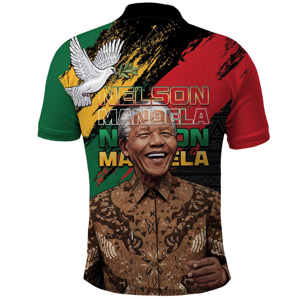 Nelson Mandela International Day Polo Shirt African Pattern Grunge Style - Wonder Print Shop