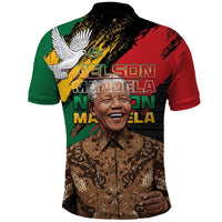 Nelson Mandela International Day Polo Shirt African Pattern Grunge Style - Wonder Print Shop