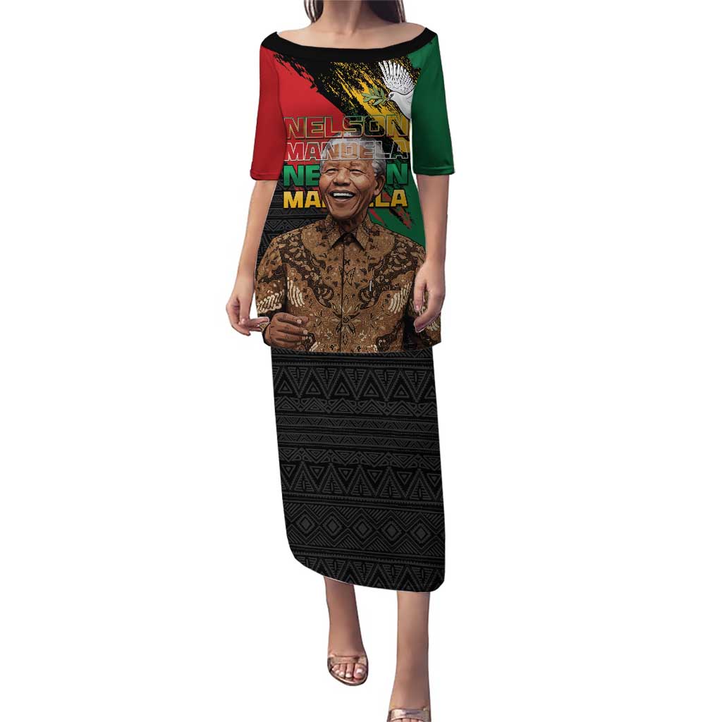 Nelson Mandela International Day Puletasi African Pattern Grunge Style - Wonder Print Shop