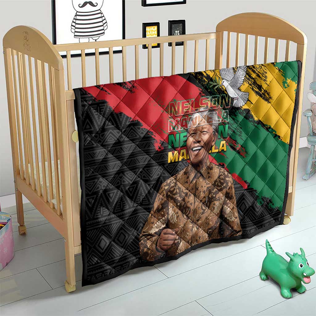 Nelson Mandela International Day Quilt African Pattern Grunge Style - Wonder Print Shop