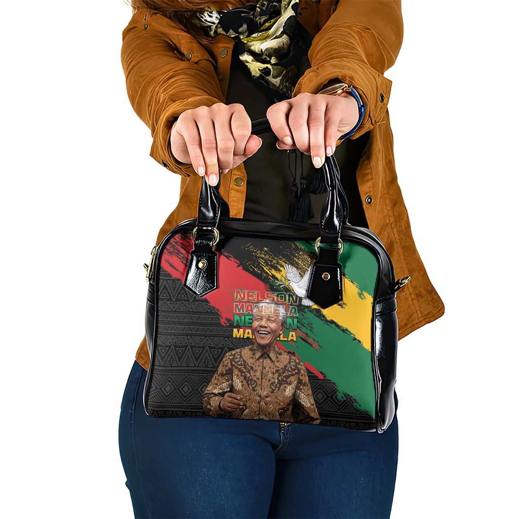Nelson Mandela International Day Shoulder Handbag African Pattern Grunge Style - Wonder Print Shop