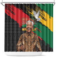 Nelson Mandela International Day Shower Curtain African Pattern Grunge Style - Wonder Print Shop