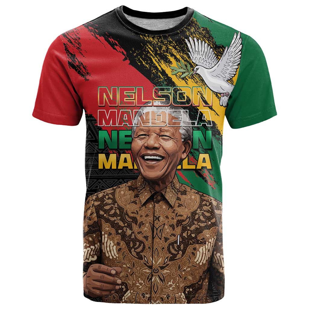 Nelson Mandela International Day T Shirt African Pattern Grunge Style - Wonder Print Shop