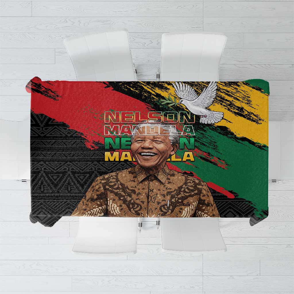 Nelson Mandela International Day Tablecloth African Pattern Grunge Style - Wonder Print Shop