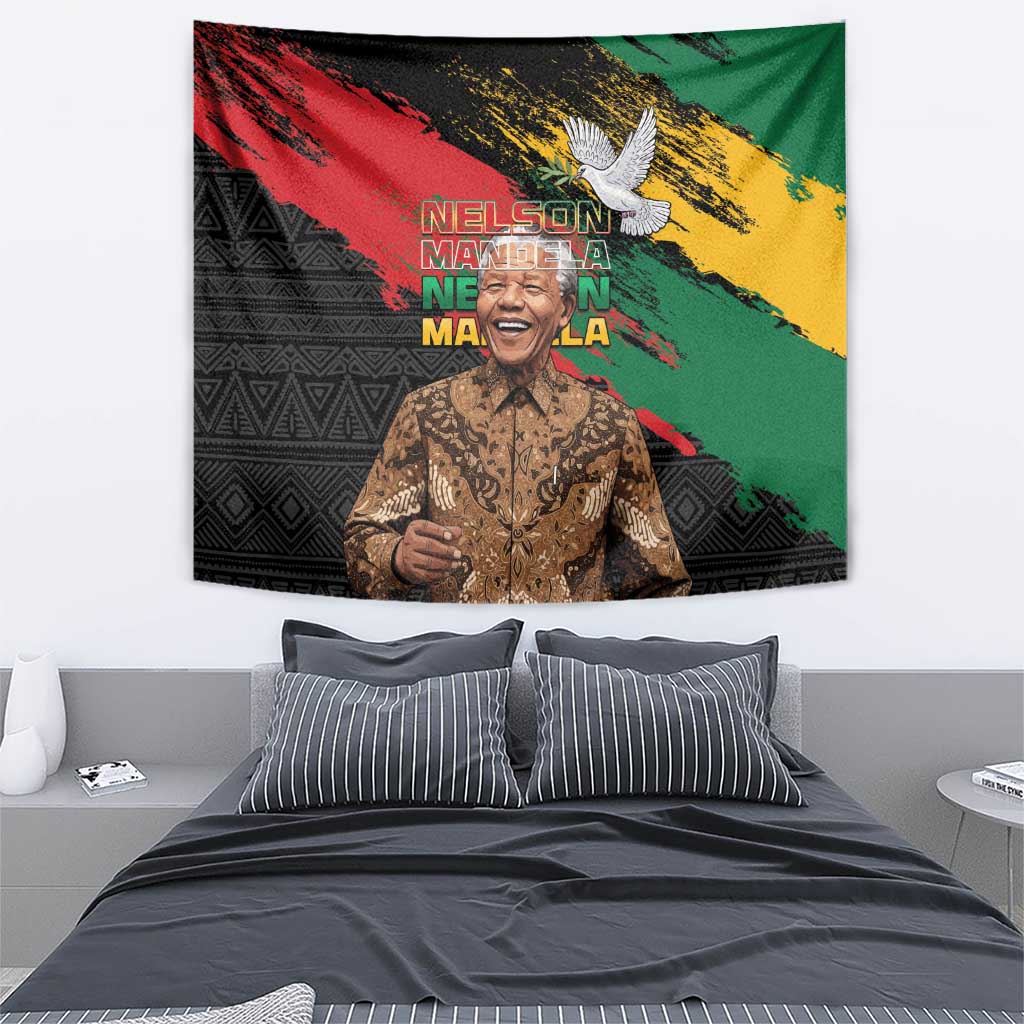 Nelson Mandela International Day Tapestry African Pattern Grunge Style - Wonder Print Shop
