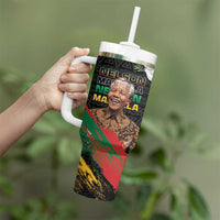 Nelson Mandela International Day Tumbler With Handle African Pattern Grunge Style - Wonder Print Shop