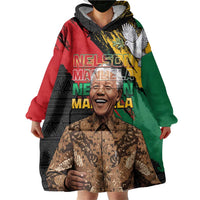 Nelson Mandela International Day Wearable Blanket Hoodie African Pattern Grunge Style - Wonder Print Shop
