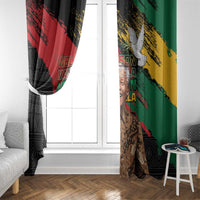 Nelson Mandela International Day Window Curtain African Pattern Grunge Style - Wonder Print Shop