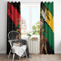 Nelson Mandela International Day Window Curtain African Pattern Grunge Style - Wonder Print Shop
