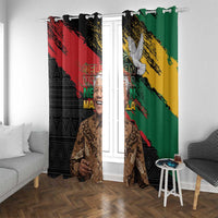 Nelson Mandela International Day Window Curtain African Pattern Grunge Style - Wonder Print Shop