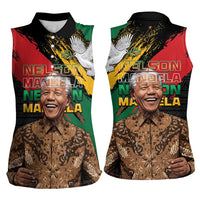 Nelson Mandela International Day Women Sleeveless Polo Shirt African Pattern Grunge Style - Wonder Print Shop