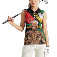 Nelson Mandela International Day Women Sleeveless Polo Shirt African Pattern Grunge Style - Wonder Print Shop