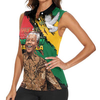 Nelson Mandela International Day Women Sleeveless Polo Shirt African Pattern Grunge Style - Wonder Print Shop