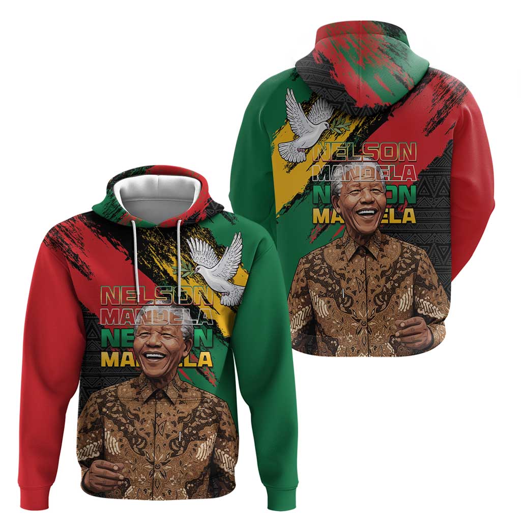Nelson Mandela International Day Zip Hoodie African Pattern Grunge Style - Wonder Print Shop