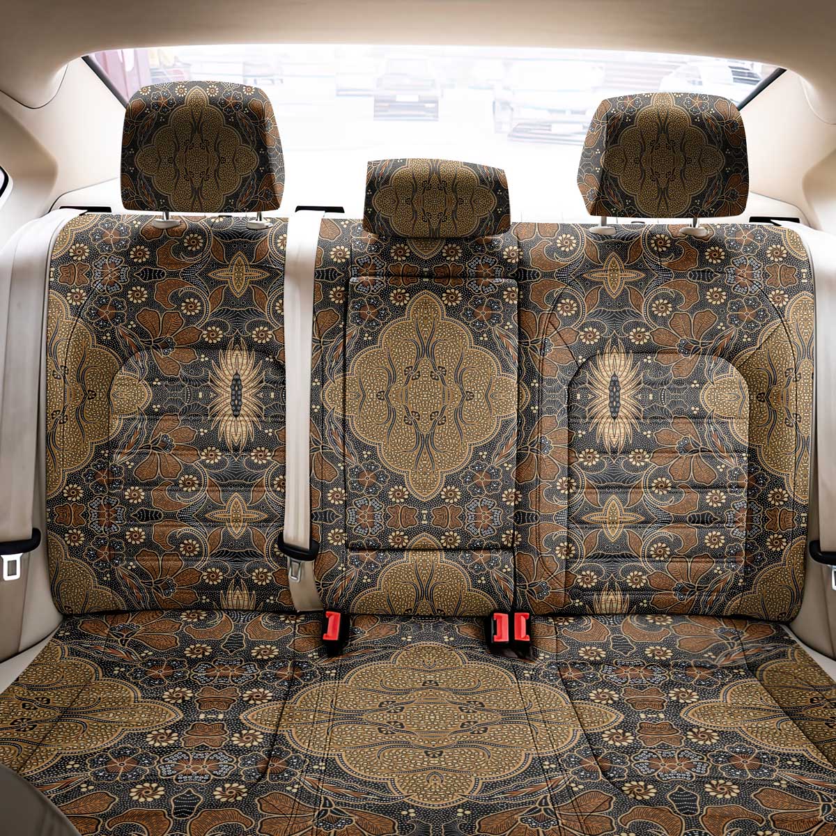 Madiba Nelson Mandela Back Car Seat Cover Indonesia Batik Earthy Brown - Wonder Print Shop