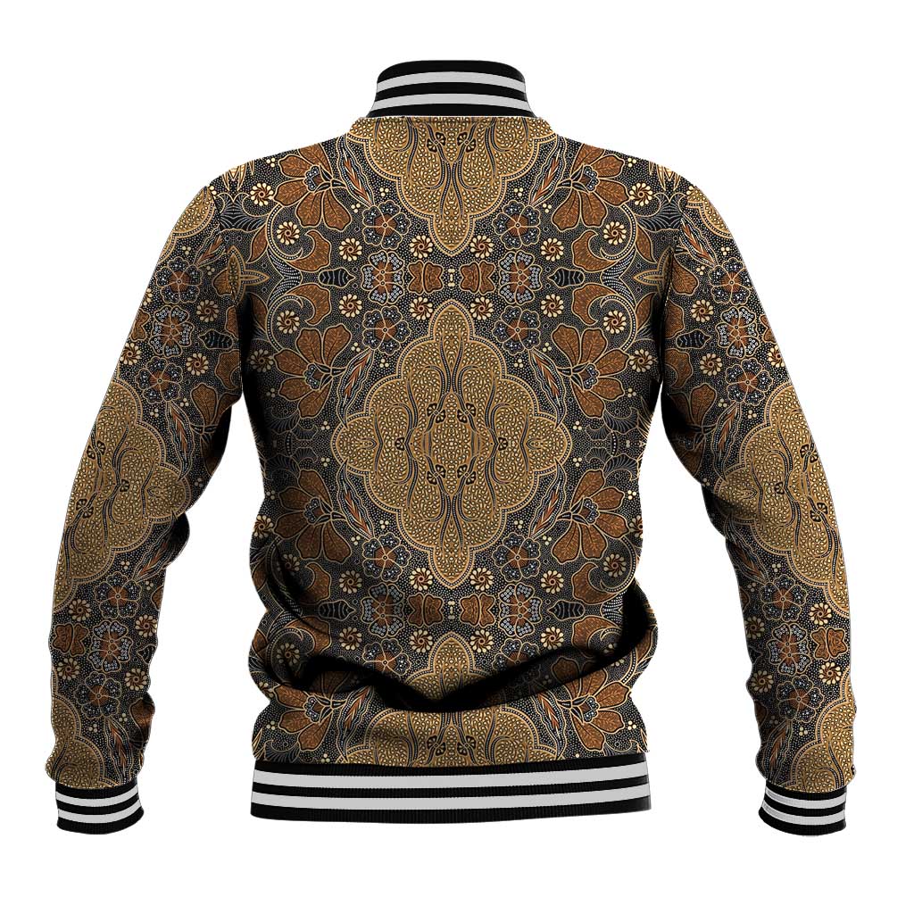 Madiba Nelson Mandela Baseball Jacket Indonesia Batik Earthy Brown - Wonder Print Shop