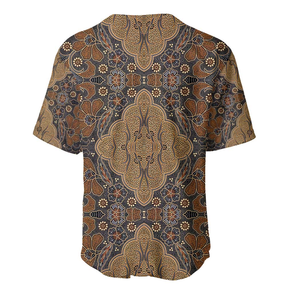 Madiba Nelson Mandela Baseball Jersey Indonesia Batik Earthy Brown - Wonder Print Shop