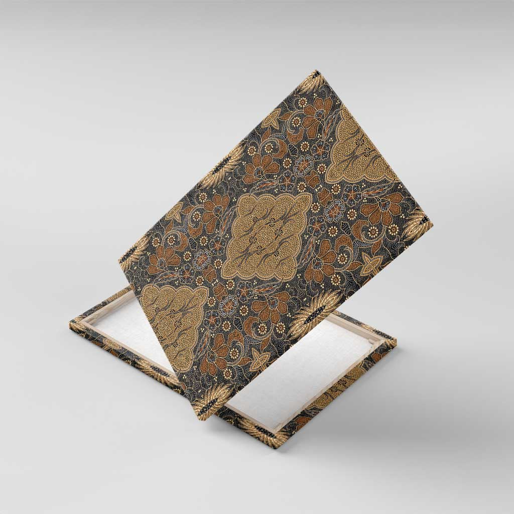 Madiba Nelson Mandela Canvas Wall Art Indonesia Batik Earthy Brown - Wonder Print Shop