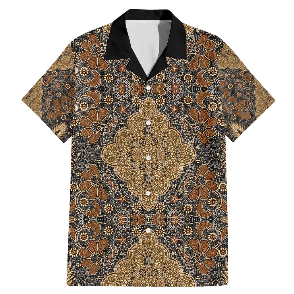 Madiba Nelson Mandela Family Matching Mermaid Dress and Hawaiian Shirt Indonesia Batik Earthy Brown - Wonder Print Shop