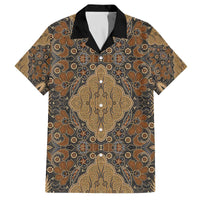 Madiba Nelson Mandela Family Matching Off The Shoulder Long Sleeve Dress and Hawaiian Shirt Indonesia Batik Earthy Brown - Wonder Print Shop