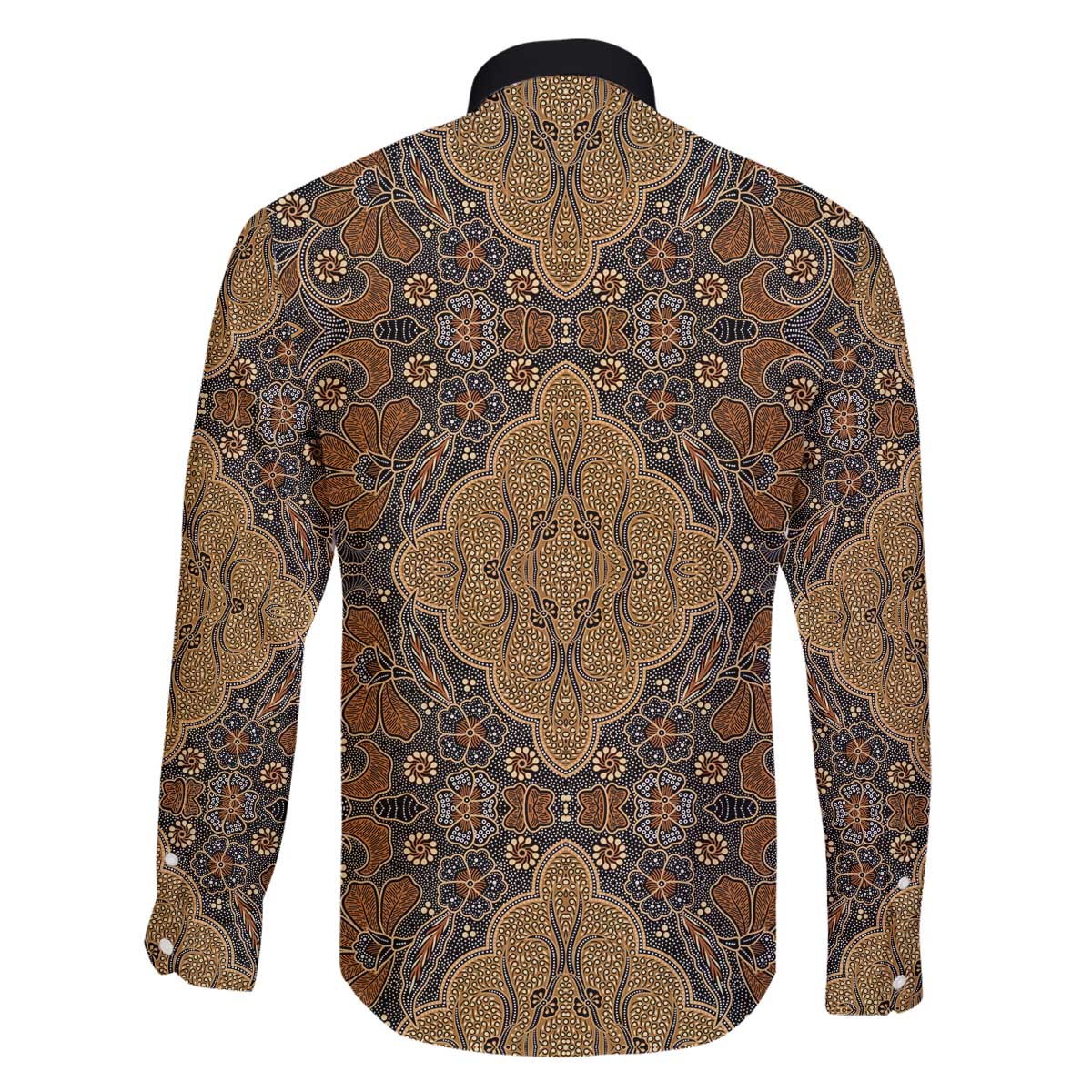 Madiba Nelson Mandela Family Matching Off The Shoulder Long Sleeve Dress and Hawaiian Shirt Indonesia Batik Earthy Brown - Wonder Print Shop