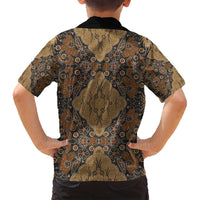 Madiba Nelson Mandela Family Matching Puletasi and Hawaiian Shirt Indonesia Batik Earthy Brown - Wonder Print Shop