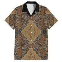 Madiba Nelson Mandela Family Matching Short Sleeve Bodycon Dress and Hawaiian Shirt Indonesia Batik Earthy Brown - Wonder Print Shop