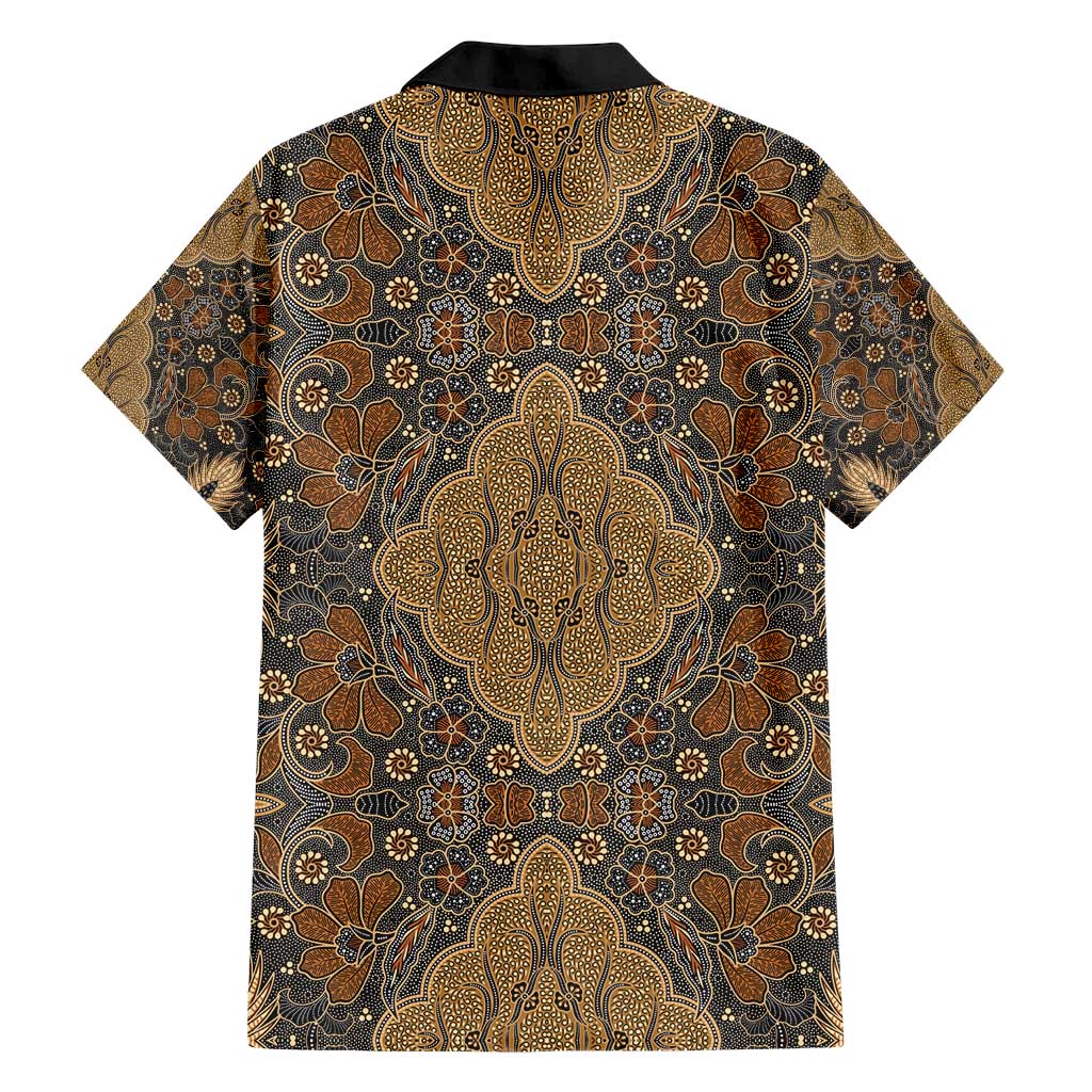 Madiba Nelson Mandela Family Matching Short Sleeve Bodycon Dress and Hawaiian Shirt Indonesia Batik Earthy Brown - Wonder Print Shop
