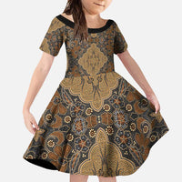Madiba Nelson Mandela Family Matching Summer Maxi Dress and Hawaiian Shirt Indonesia Batik Earthy Brown - Wonder Print Shop