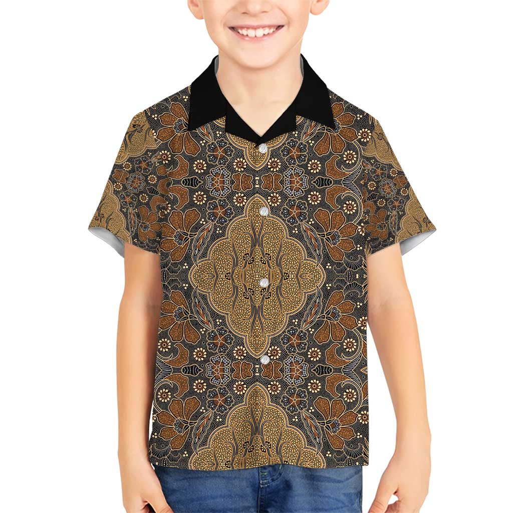 Madiba Nelson Mandela Family Matching Summer Maxi Dress and Hawaiian Shirt Indonesia Batik Earthy Brown - Wonder Print Shop