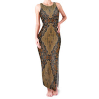 Madiba Nelson Mandela Family Matching Tank Maxi Dress and Hawaiian Shirt Indonesia Batik Earthy Brown - Wonder Print Shop
