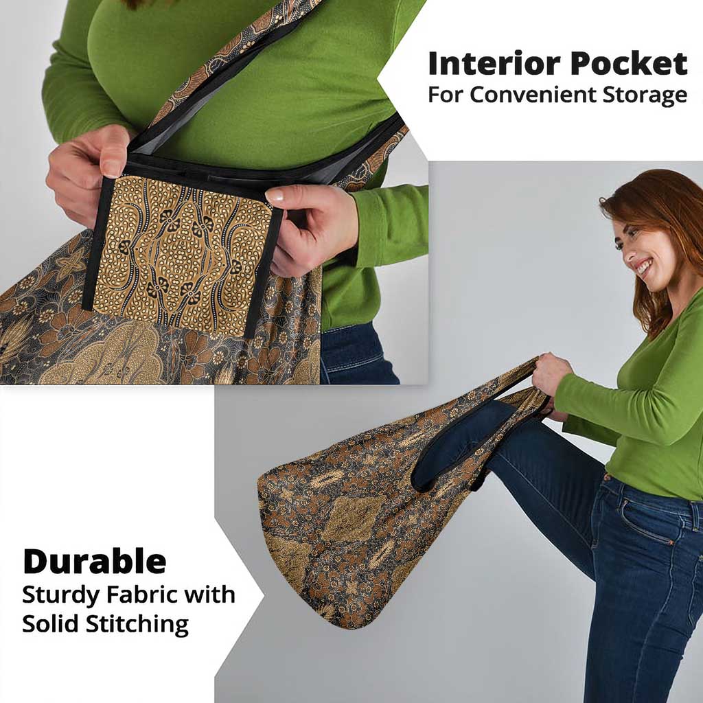 Madiba Nelson Mandela Grocery Bag Indonesia Batik Earthy Brown - Wonder Print Shop