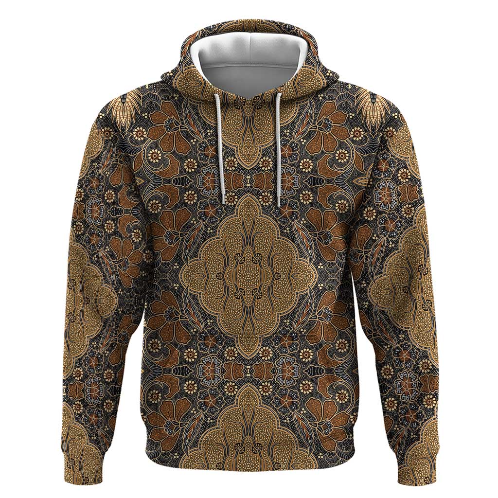 Madiba Nelson Mandela Hoodie Indonesia Batik Earthy Brown - Wonder Print Shop