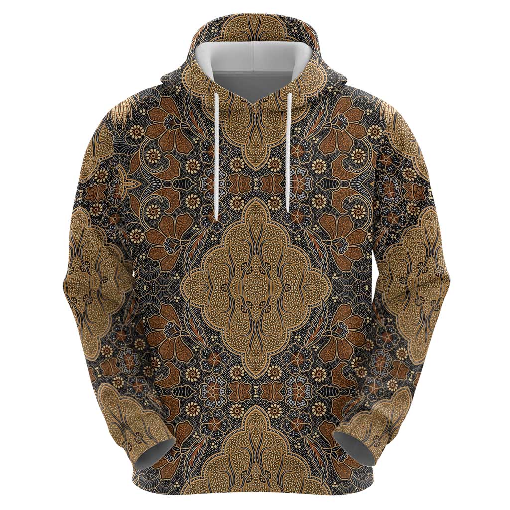 Madiba Nelson Mandela Hoodie Indonesia Batik Earthy Brown - Wonder Print Shop
