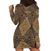 Madiba Nelson Mandela Hoodie Dress Indonesia Batik Earthy Brown - Wonder Print Shop